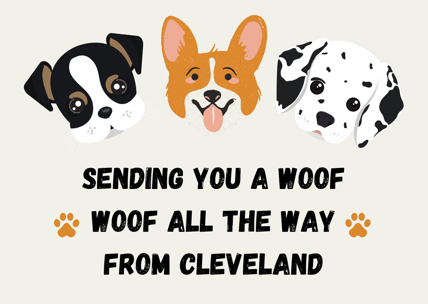 Woofs from Cleveland Postcard
