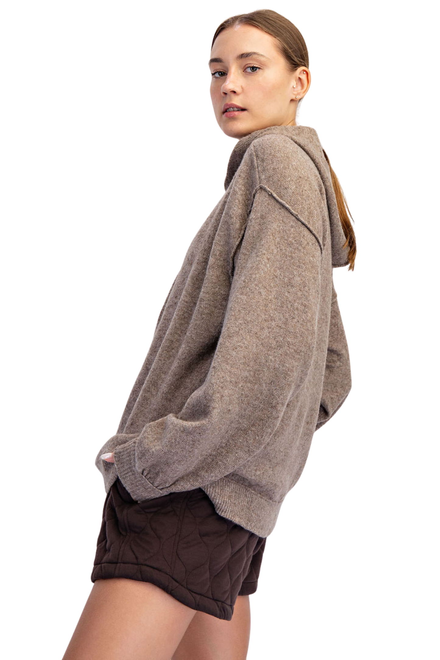 Oversized Knit Hoodie Sweater