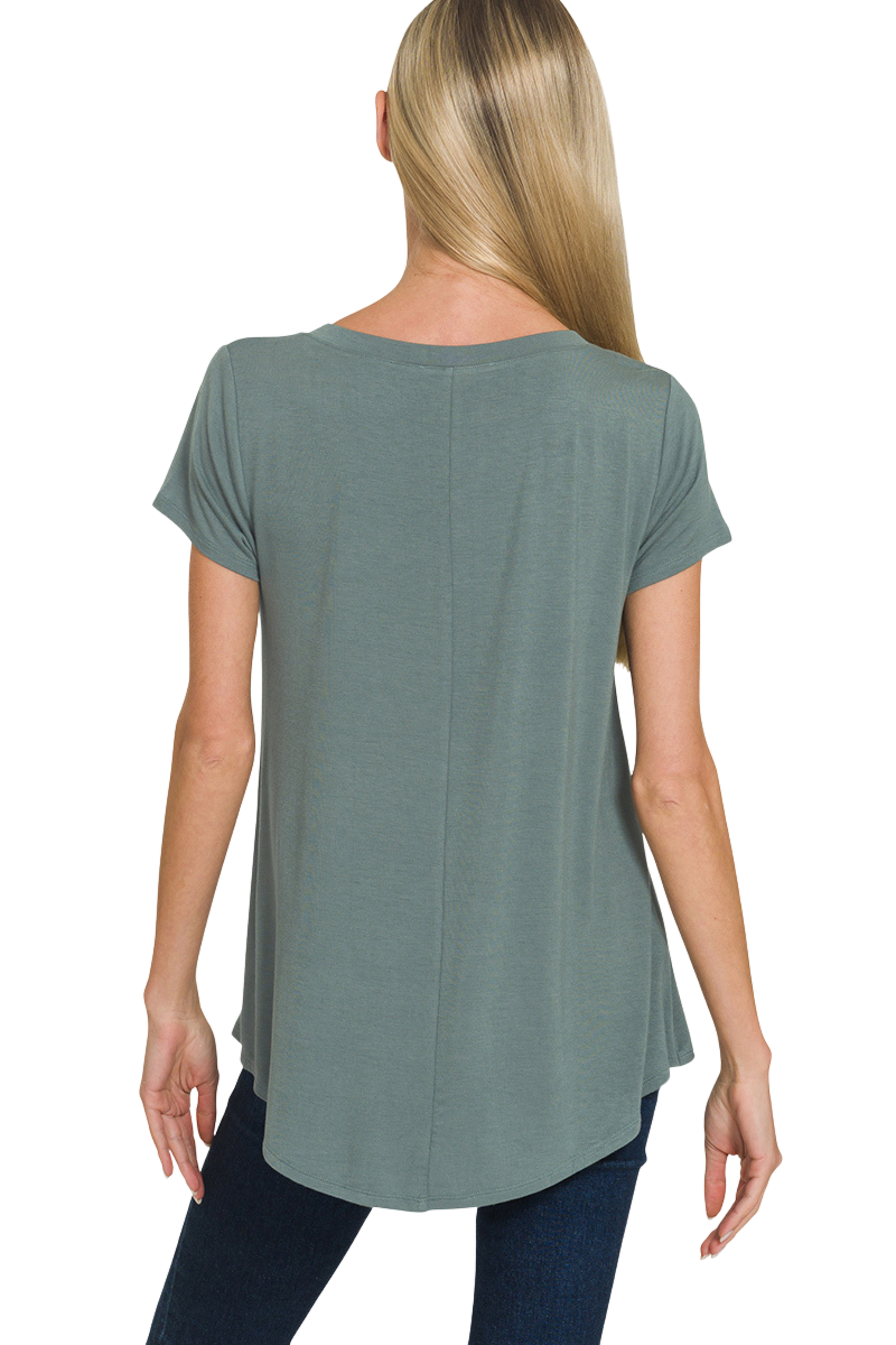 Flowy V Neck Short Sleeve Tee