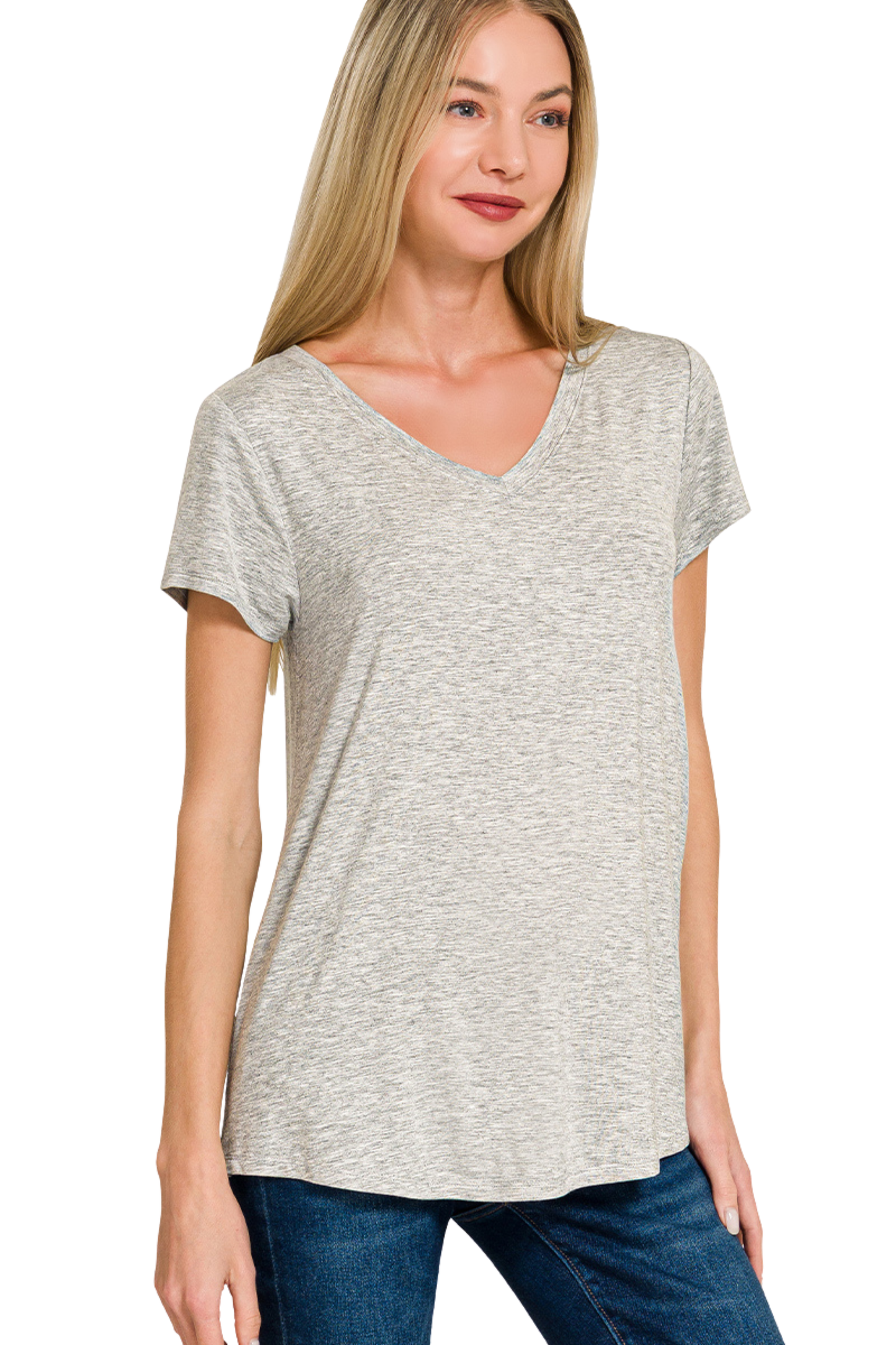 Flowy V Neck Short Sleeve Tee