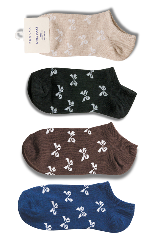 Ankle Socks with Bow Pattern