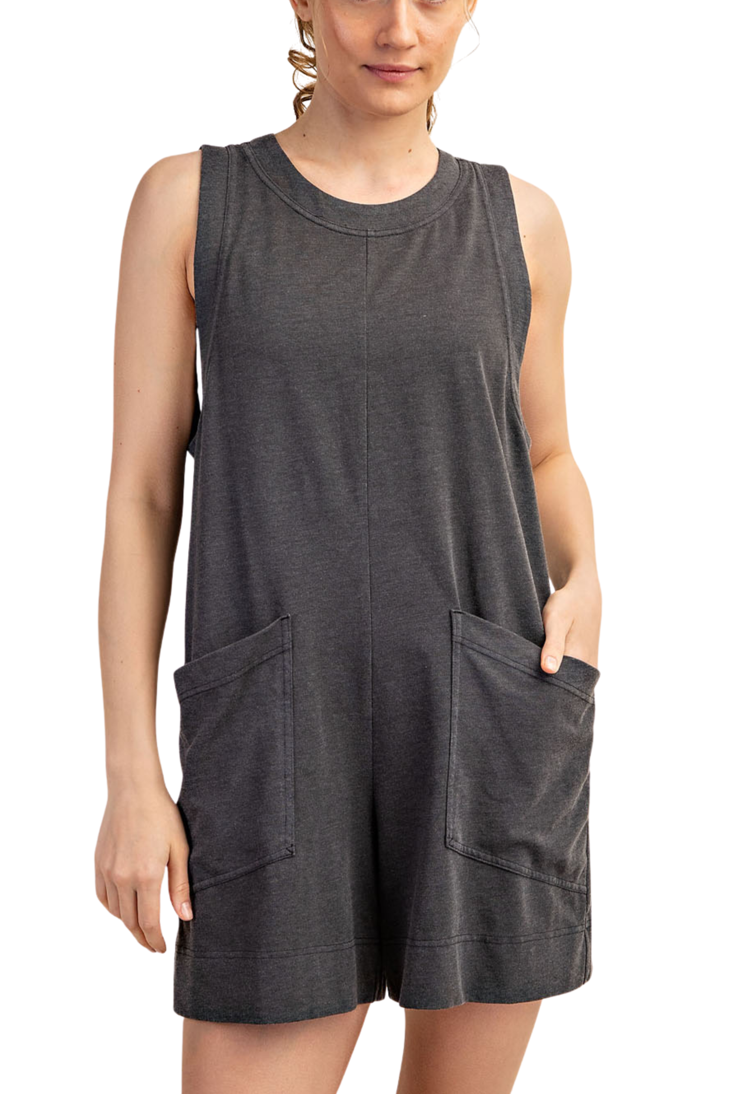Easy-On Sleeveless Cotton Romper