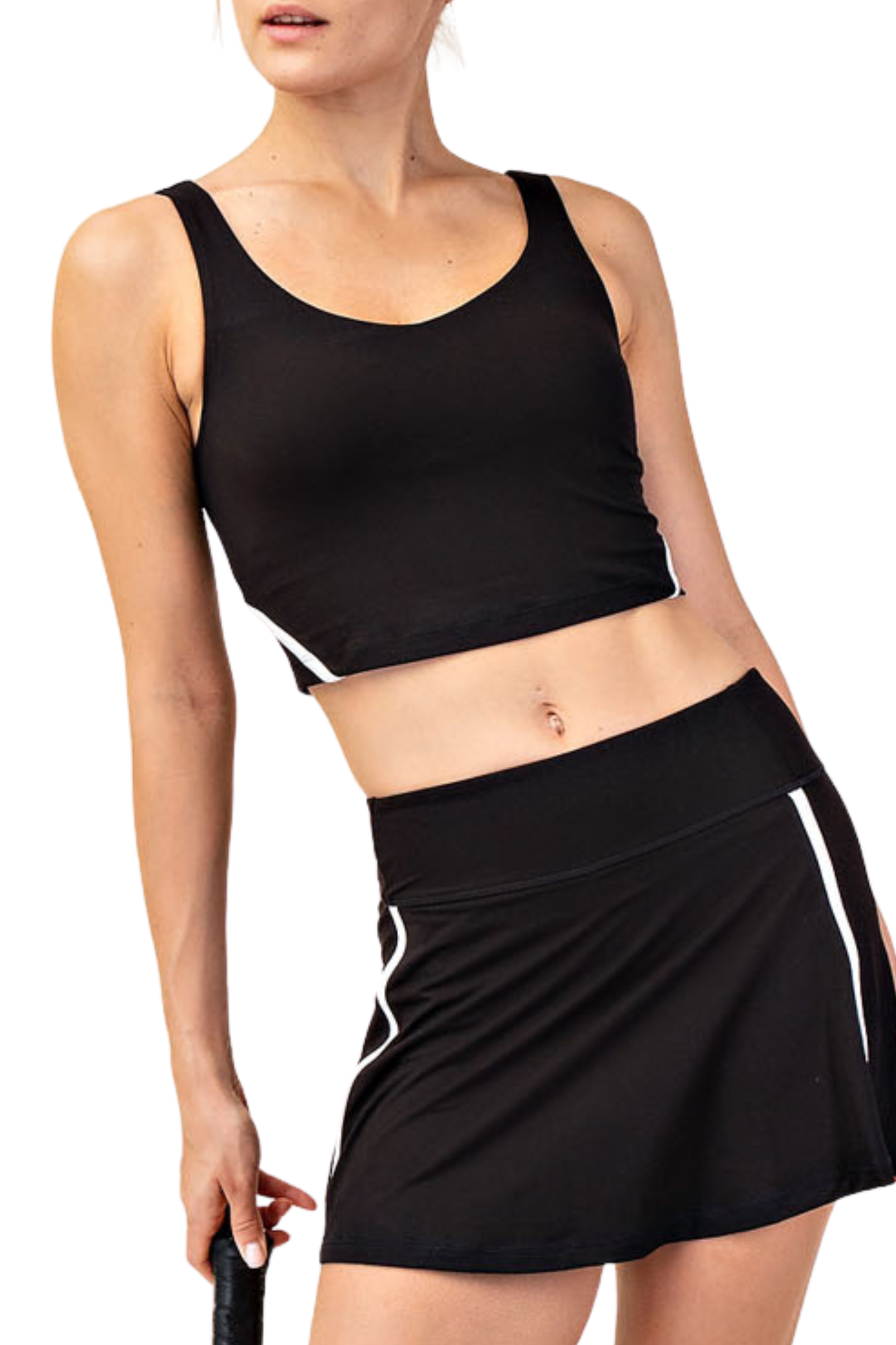 Butter Aligned & Striped Cropped Tank