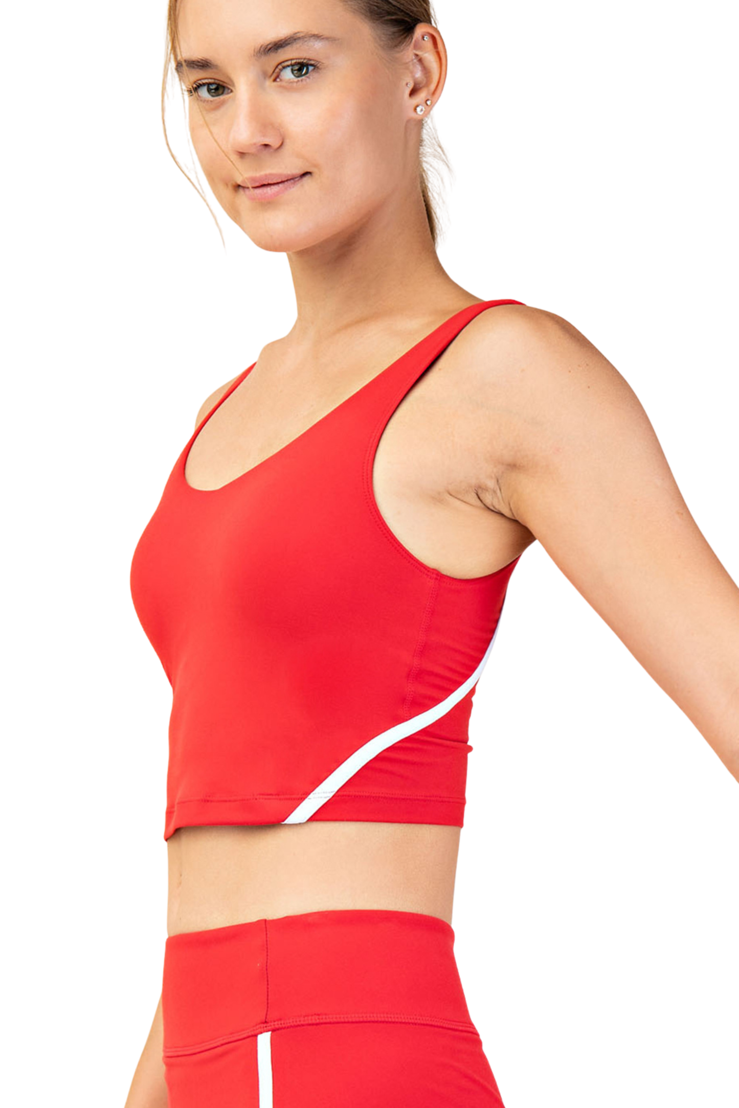 Butter Aligned & Striped Cropped Tank
