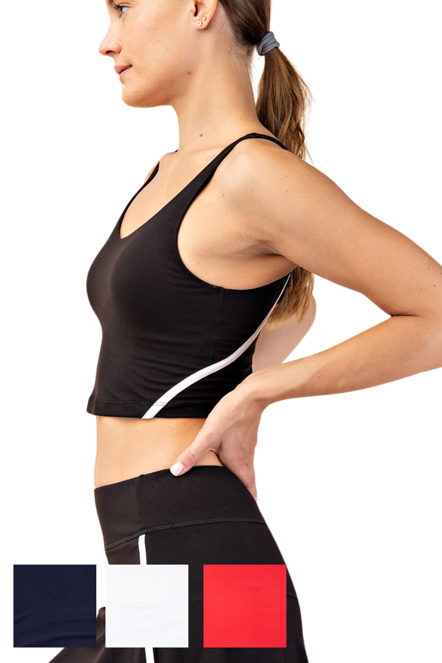 Butter Aligned & Striped Cropped Tank