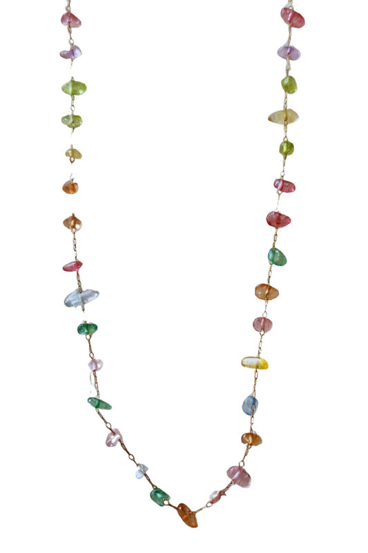 Pastel Colored Faceted Stone Dainty Necklace