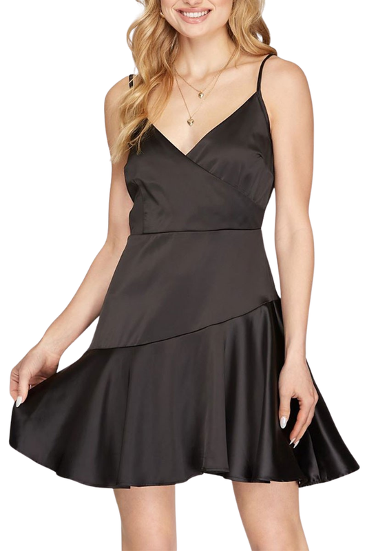 Cami Satin Flare Mini Dress