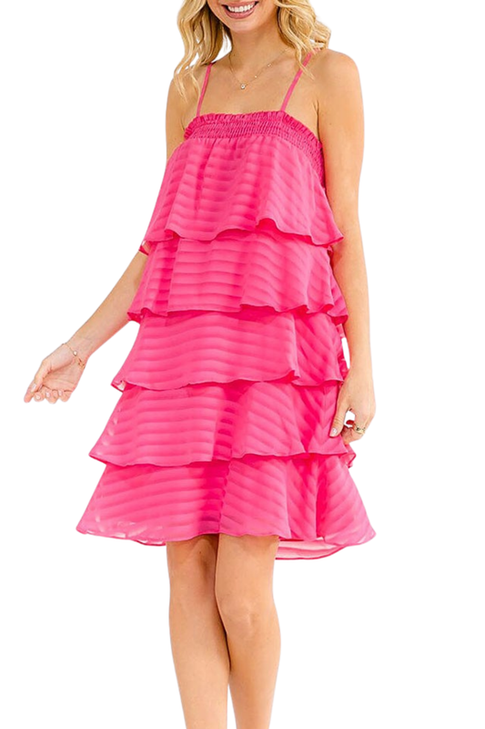 Sleeveless Square Neck Ruffle Mini Dress