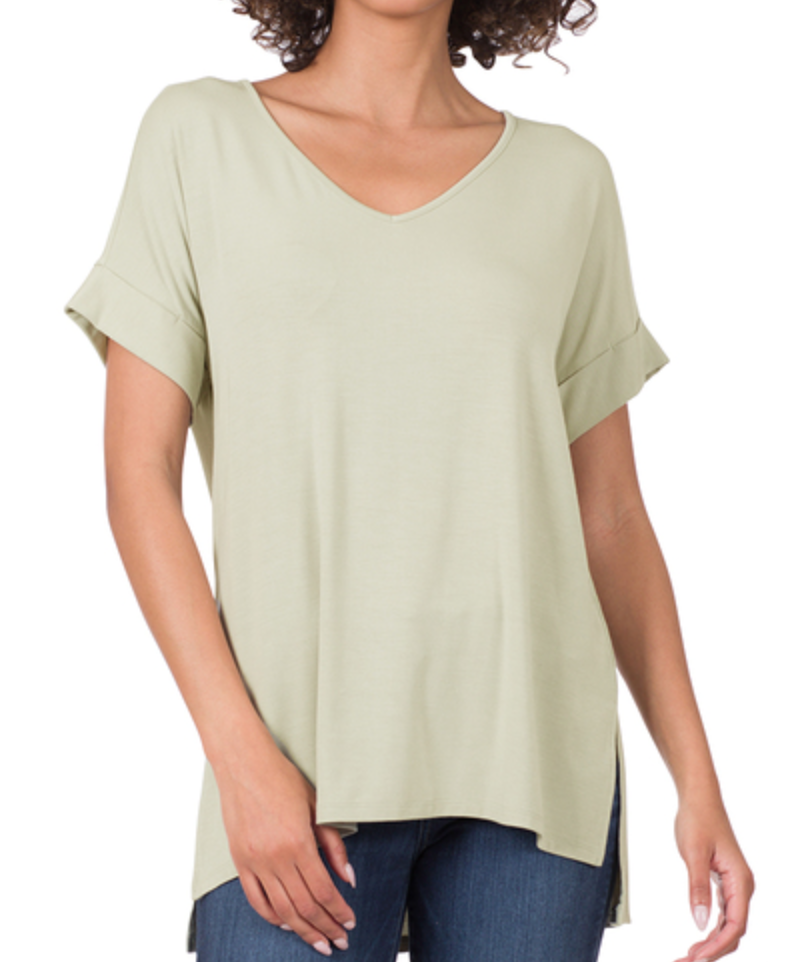 Cuffed Sleeve T Shirt