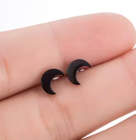 Stainless Steel Crescent Moon Earrings