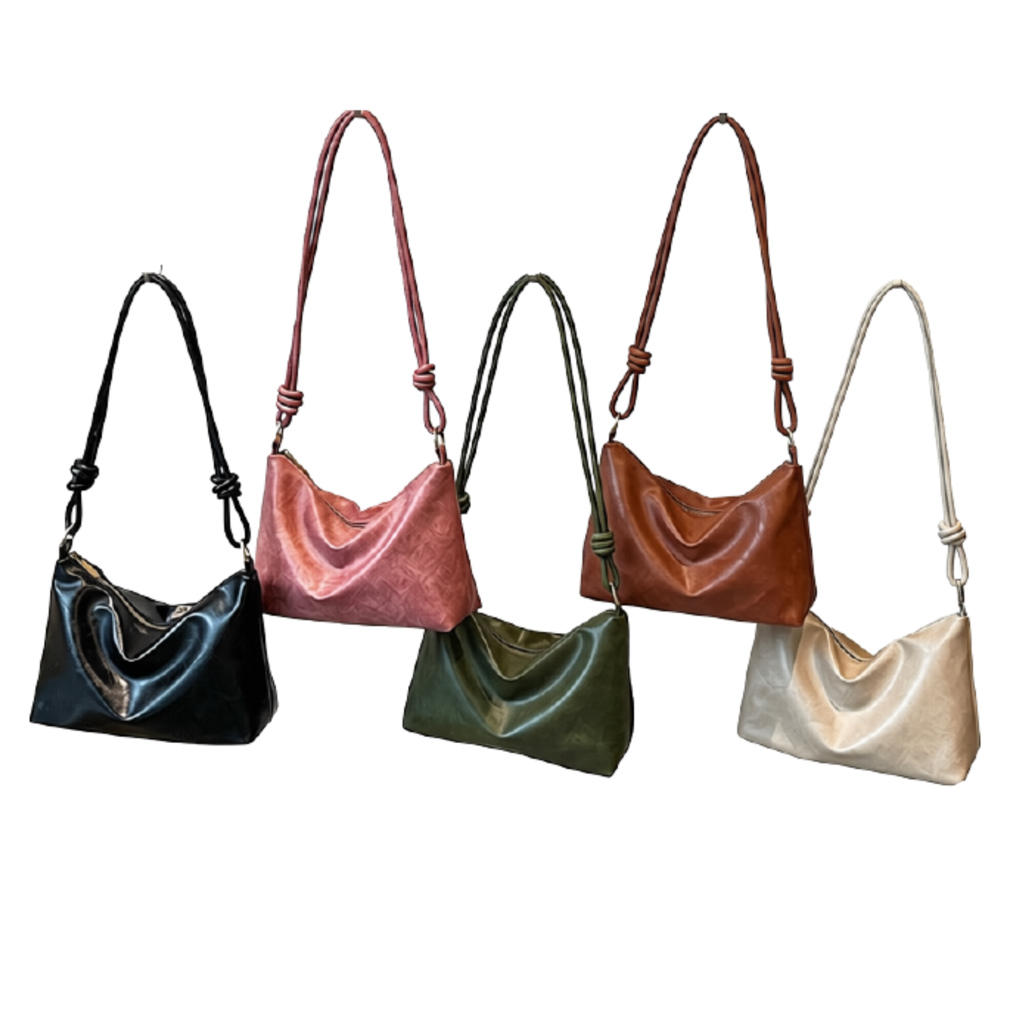 Soft & Slouchy Vegan Leather Dual Strap Handbag