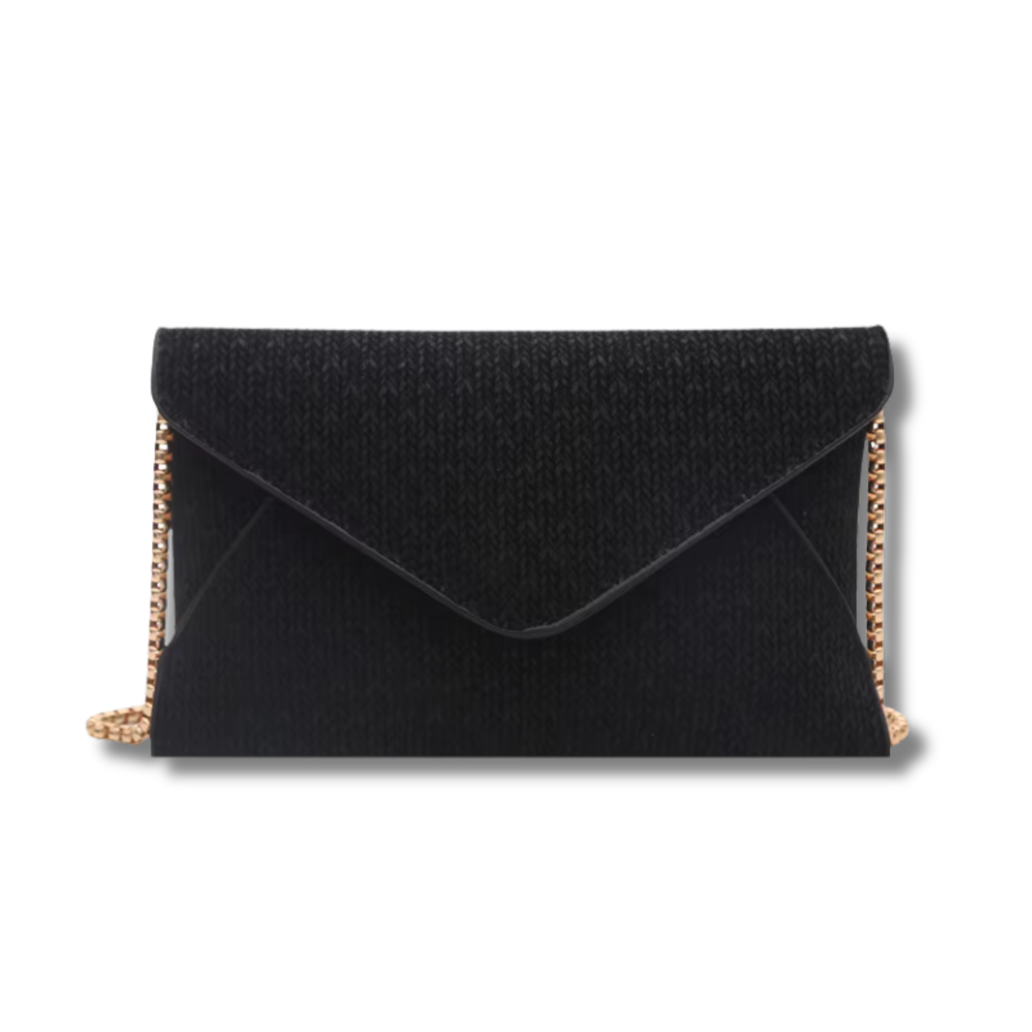 Textured Envelope Clutch with Chain Strap