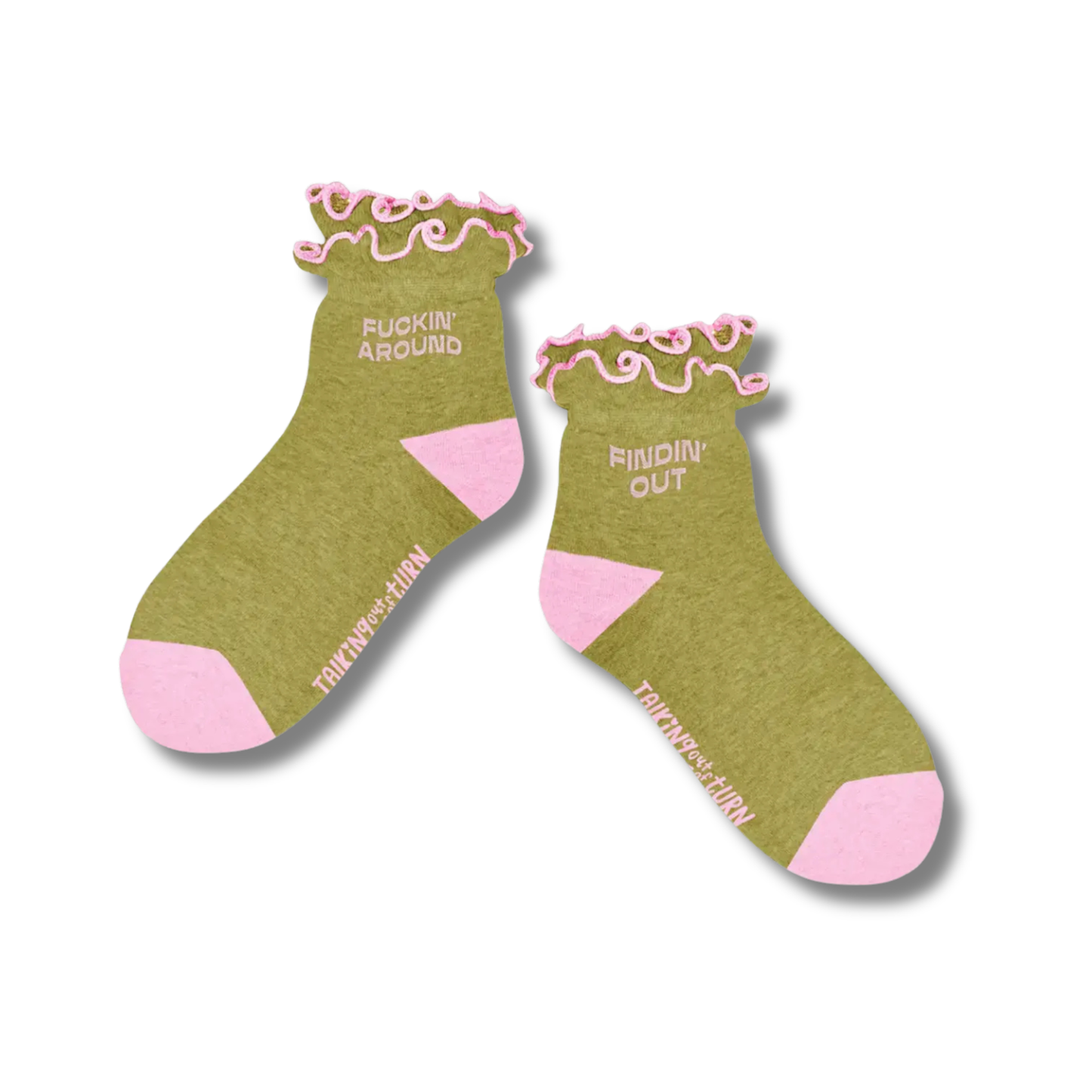 Silly Sayings Ruffle Crew Socks
