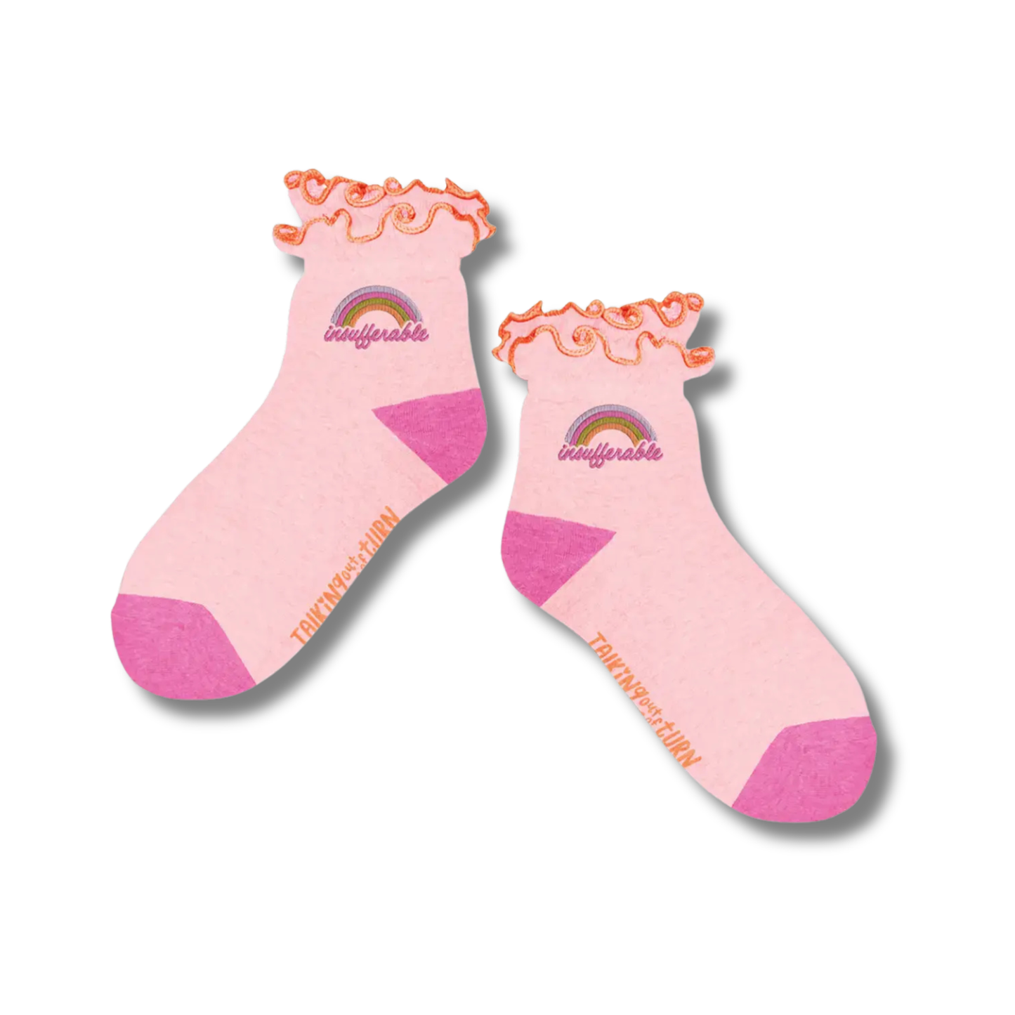 Silly Sayings Ruffle Crew Socks