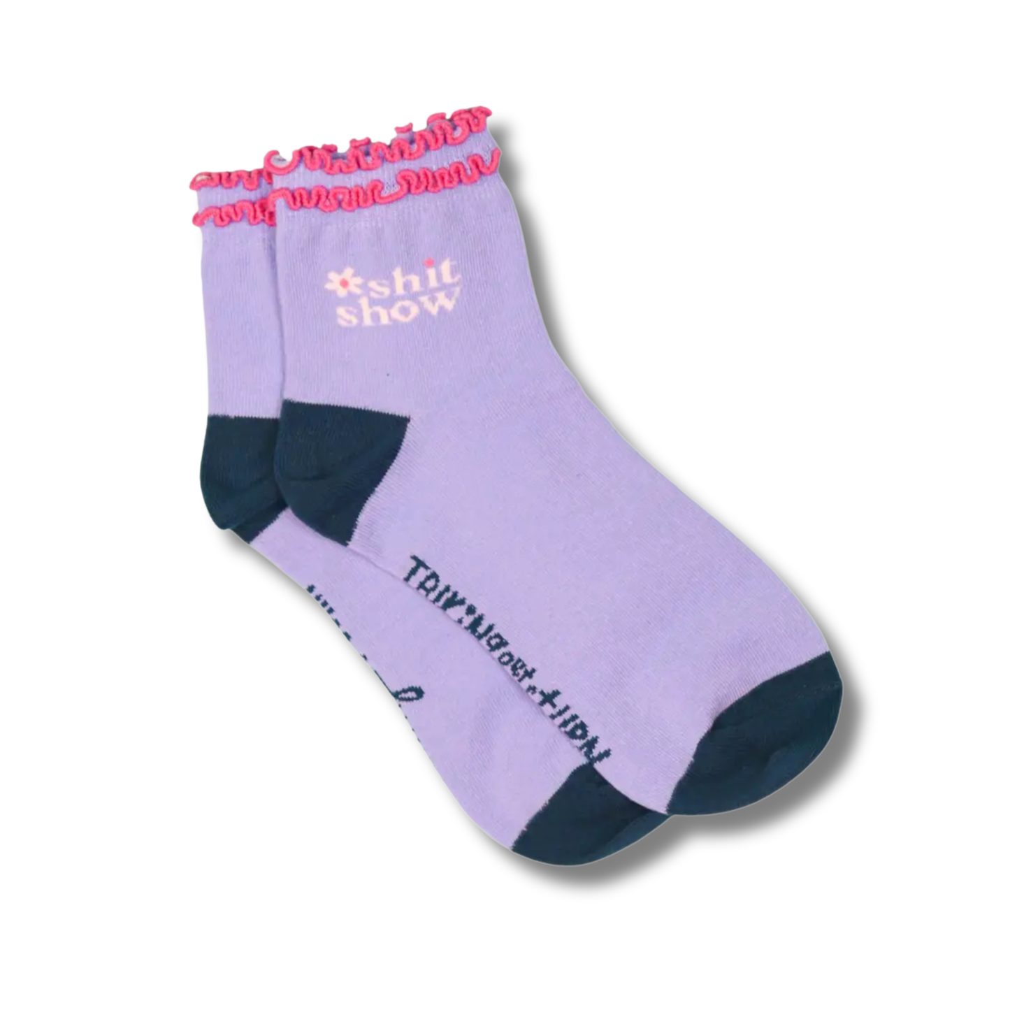 Silly Sayings Ruffle Crew Socks