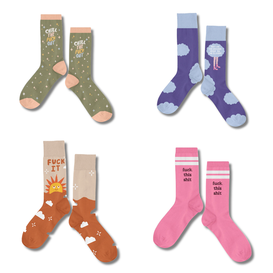 Silly Sayings Crew Socks