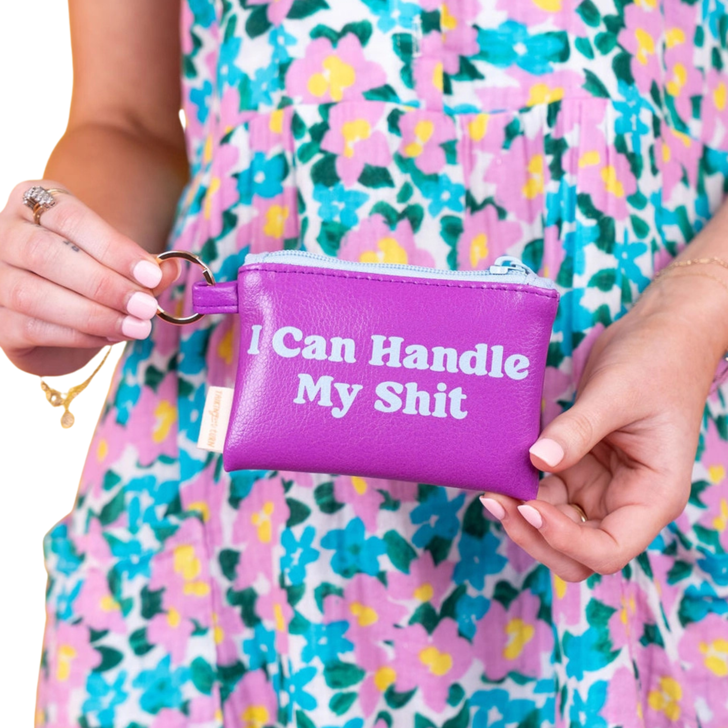 Silly Sayings Coin Purse with Key Ring