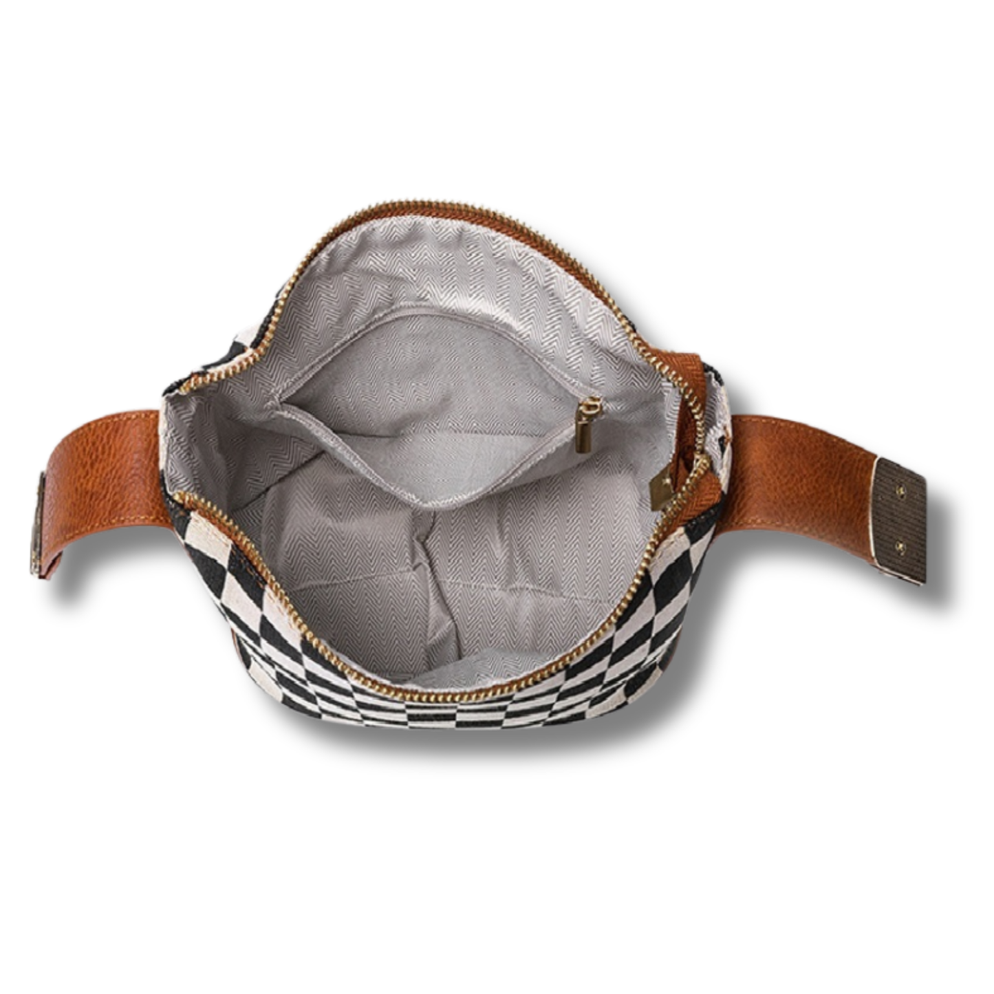 Canvas Checkered Pattern Crossbody Handbag