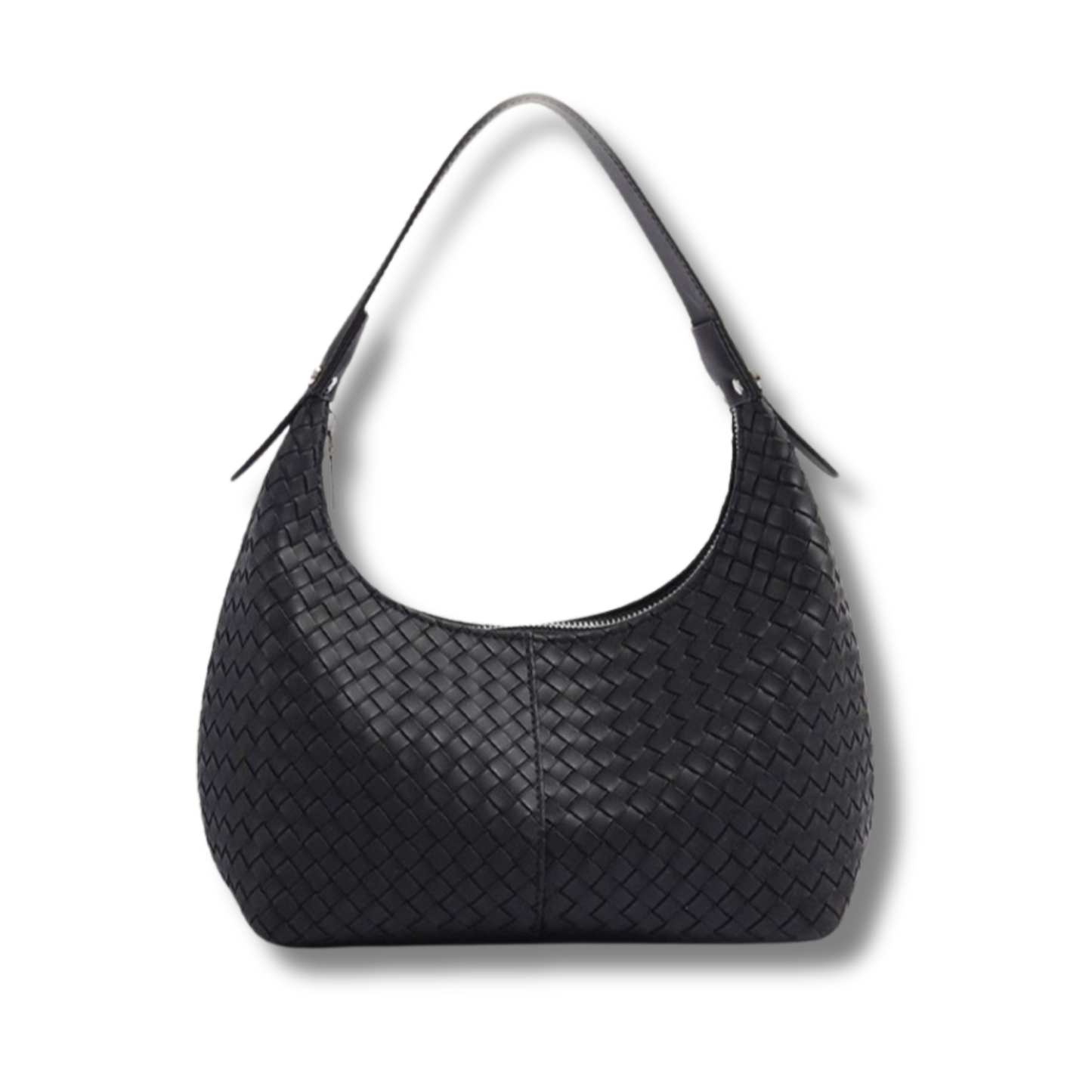 Vegan Leather Woven Shoulder Bag