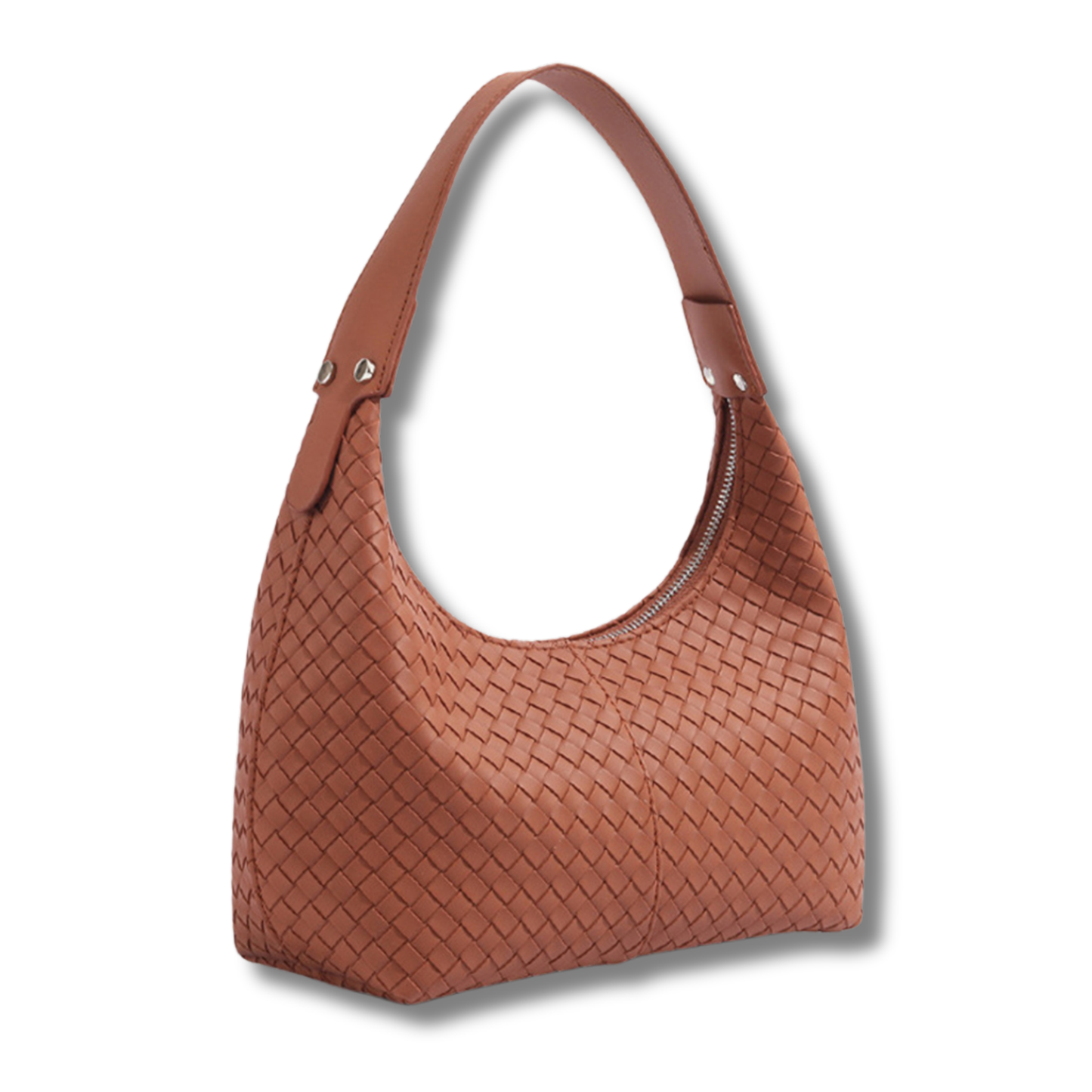 Vegan Leather Woven Shoulder Bag