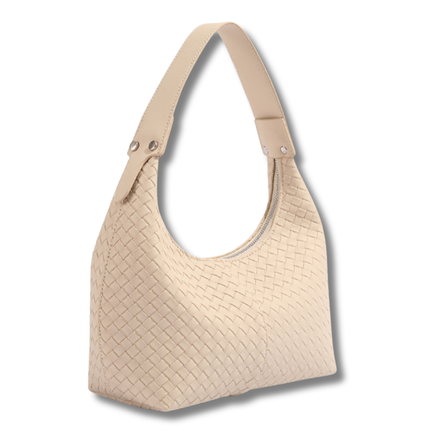 Vegan Leather Woven Shoulder Bag
