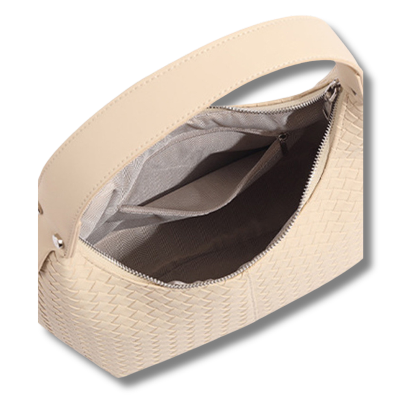 Vegan Leather Woven Shoulder Bag