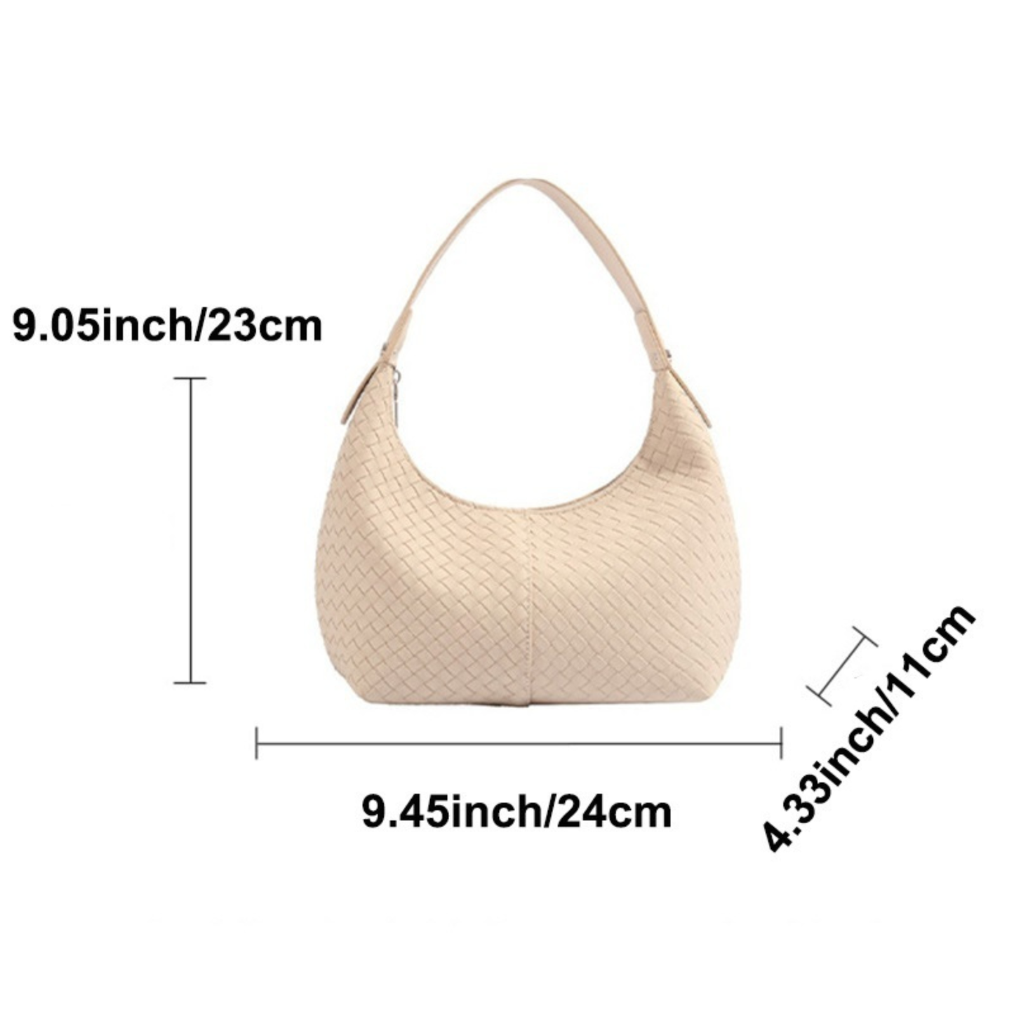 Vegan Leather Woven Shoulder Bag