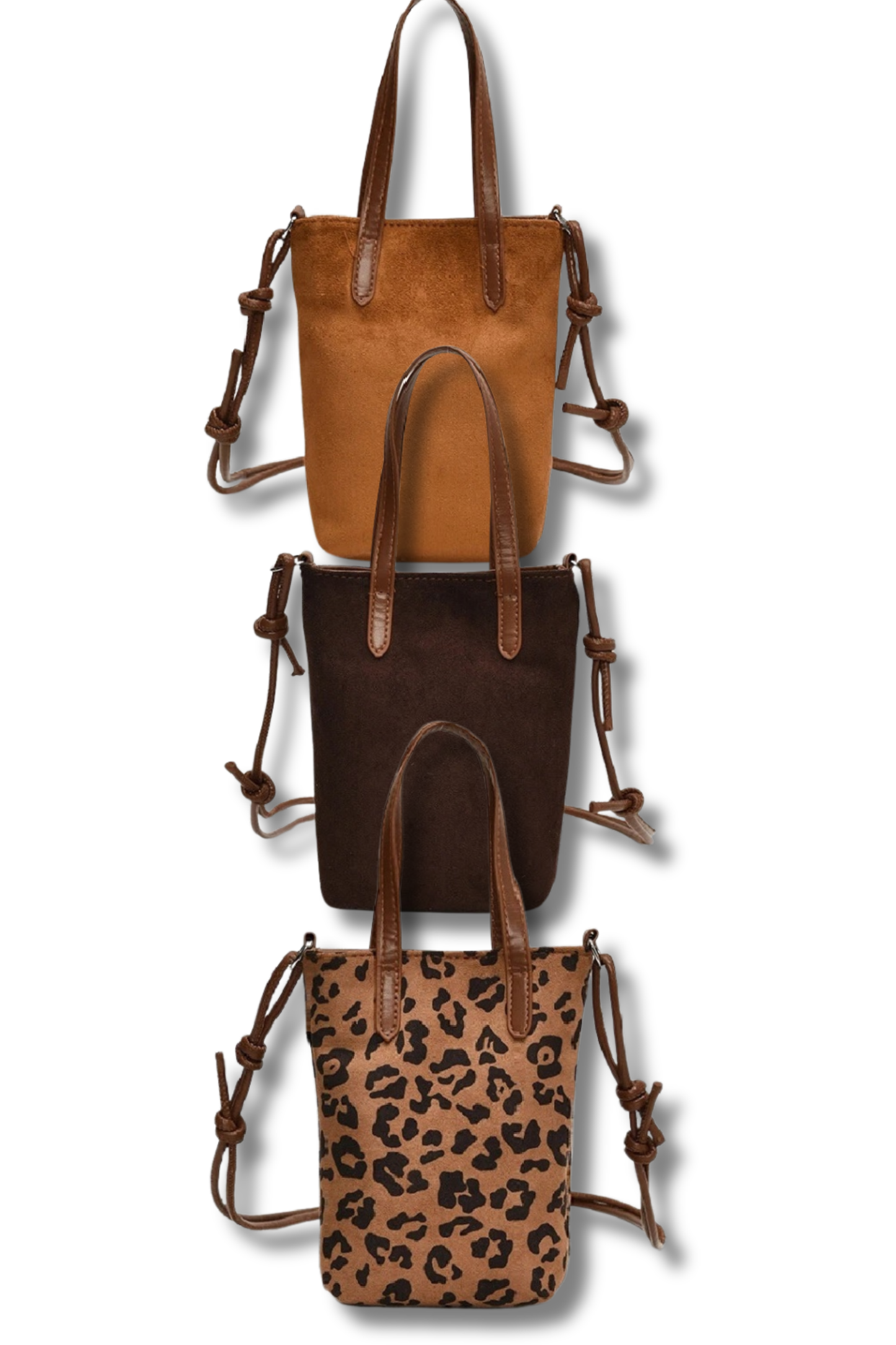Faux Suede Crossbody Mini Bag
