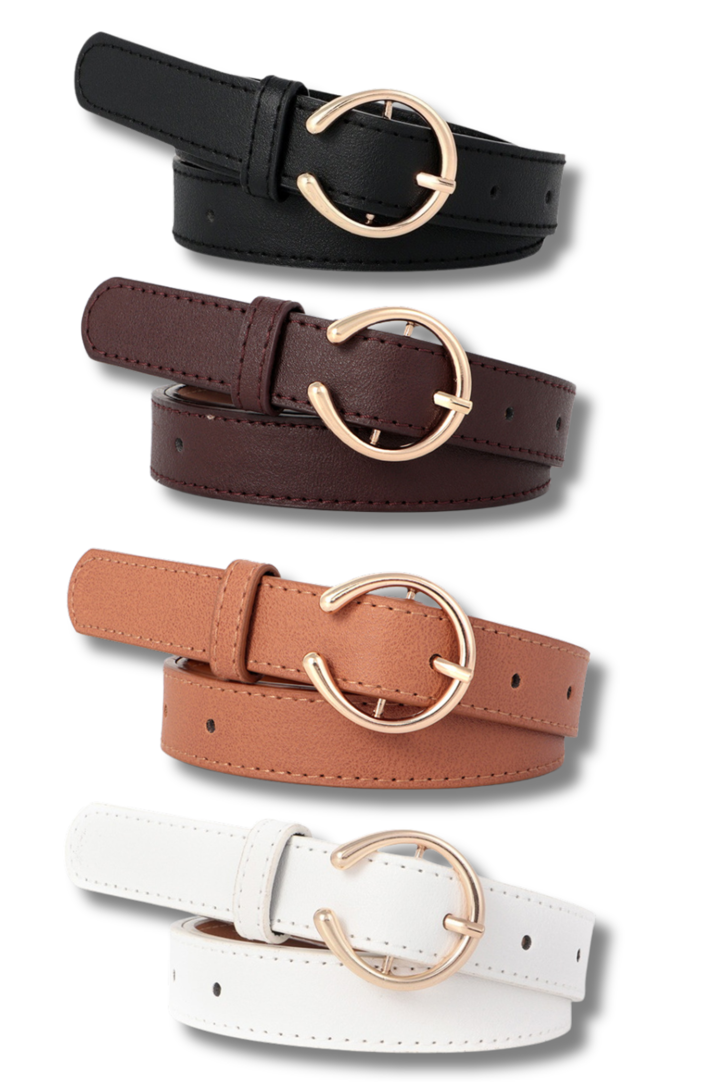 Open Circle Vegan Leather Belt