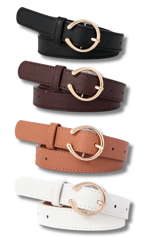 Open Circle Vegan Leather Belt