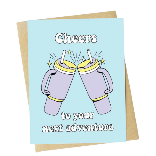 "Cheers To Your Next Adventure" Water Bottle Graduation Card