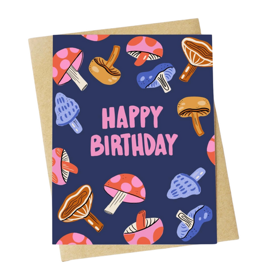 "Happy Birthday" Mushroom Card