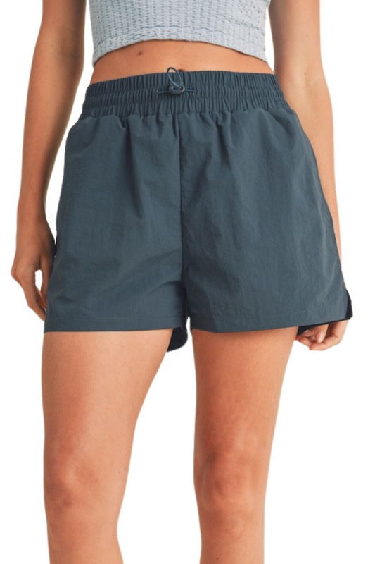 Drawstring Nylon Active Shorts