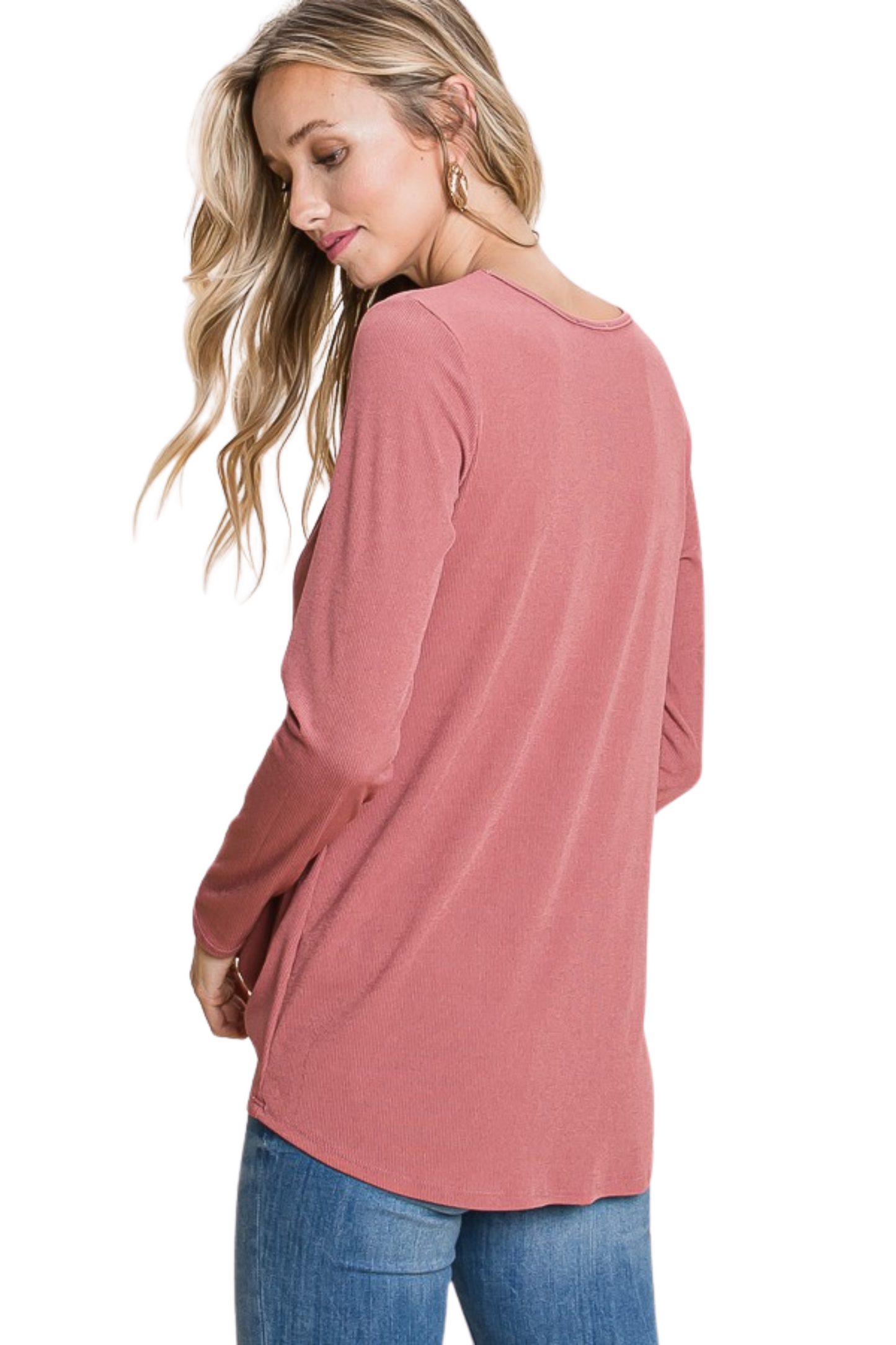Long Sleeve Cut Out Ribbed Top
