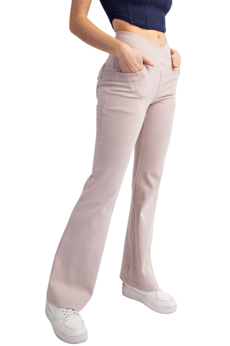 4 Way Stretch Cotton Twill Crossover Pants
