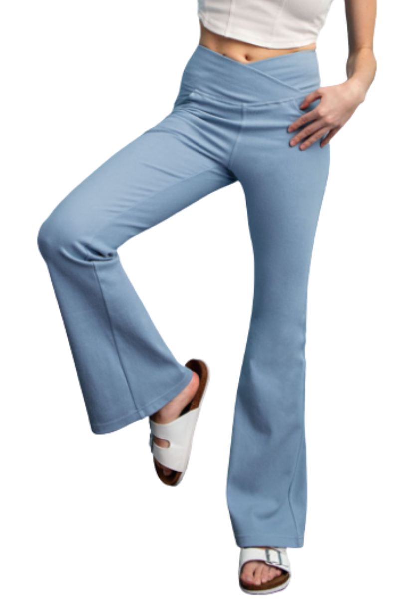 4 Way Stretch Cotton Twill Crossover Pants