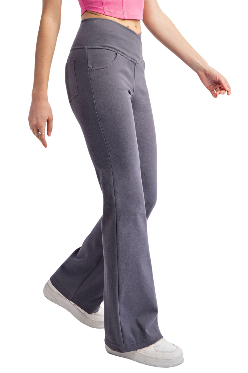 4 Way Stretch Cotton Twill Crossover Pants