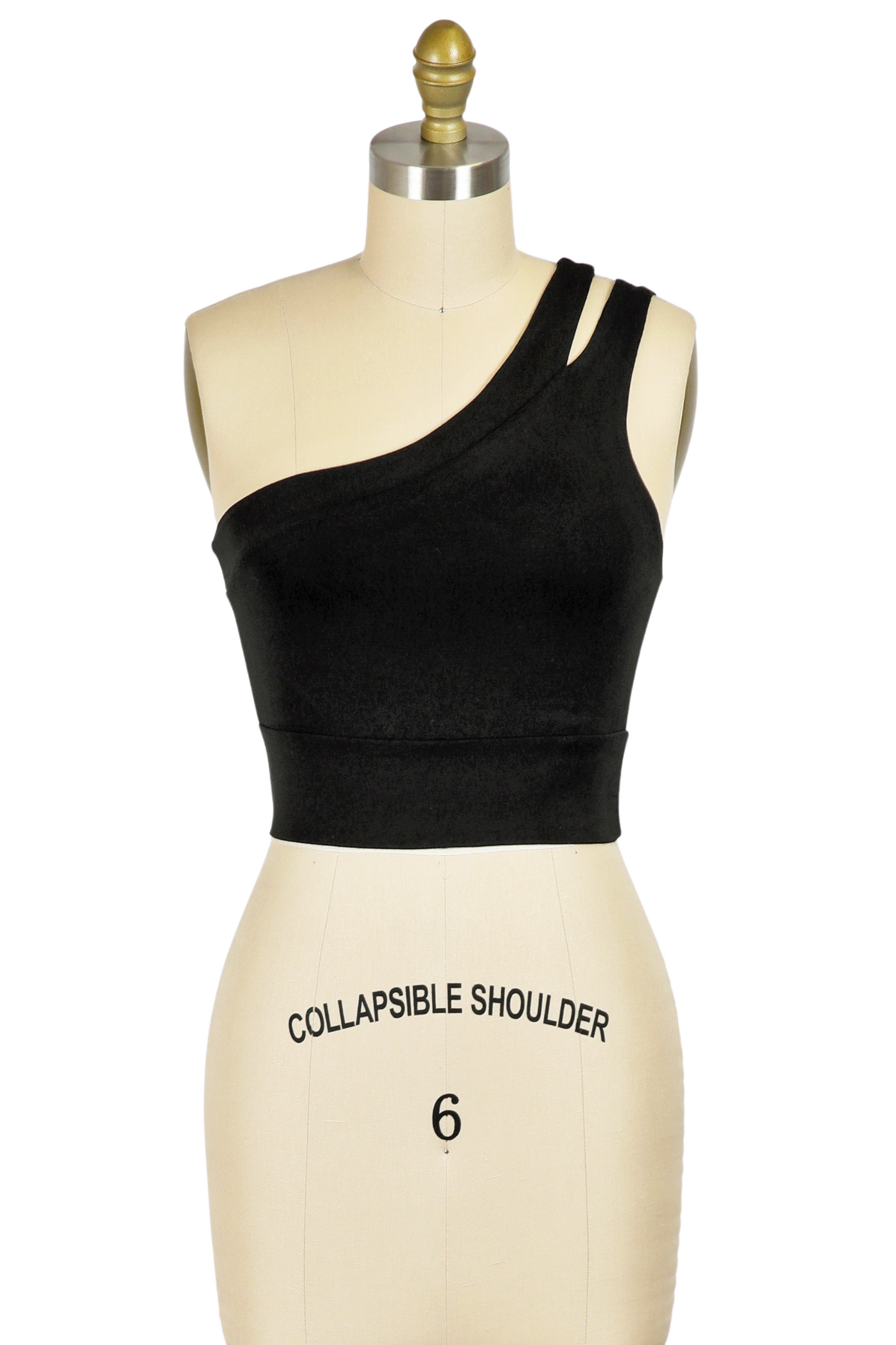 One Shoulder Crop Top with Keyhole