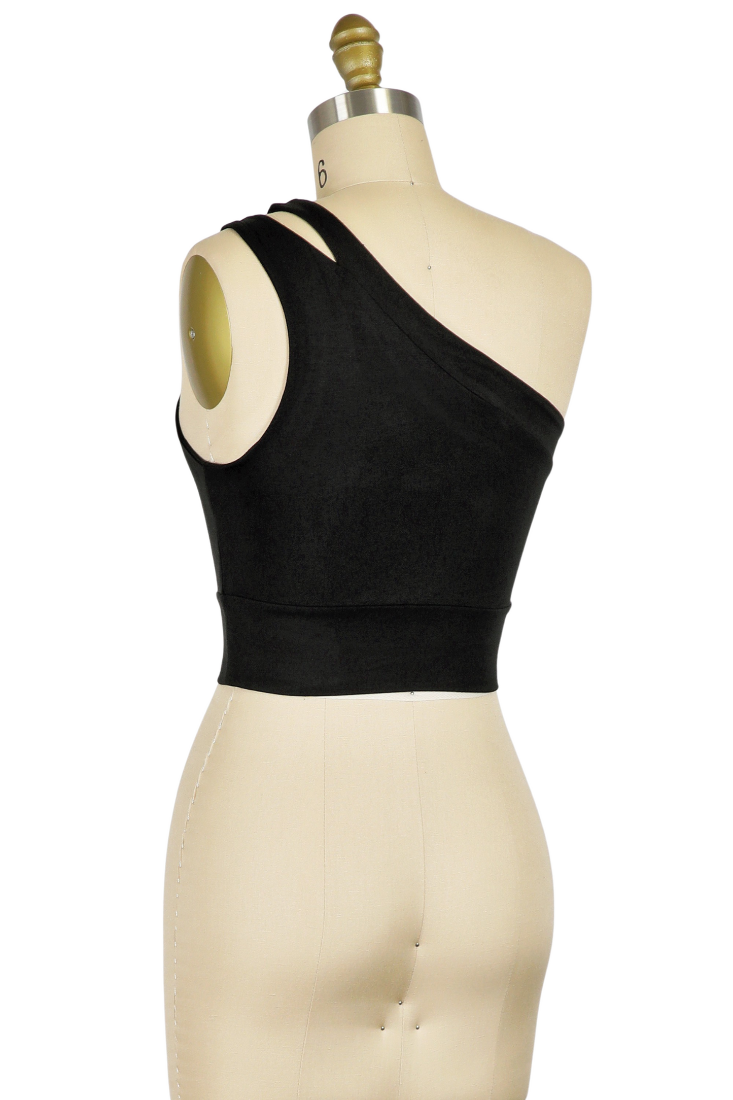 One Shoulder Crop Top with Keyhole