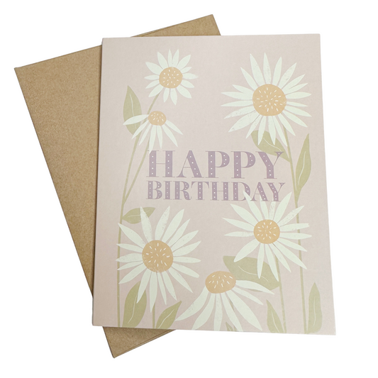 Happy Birthday Daises Greeting Cards