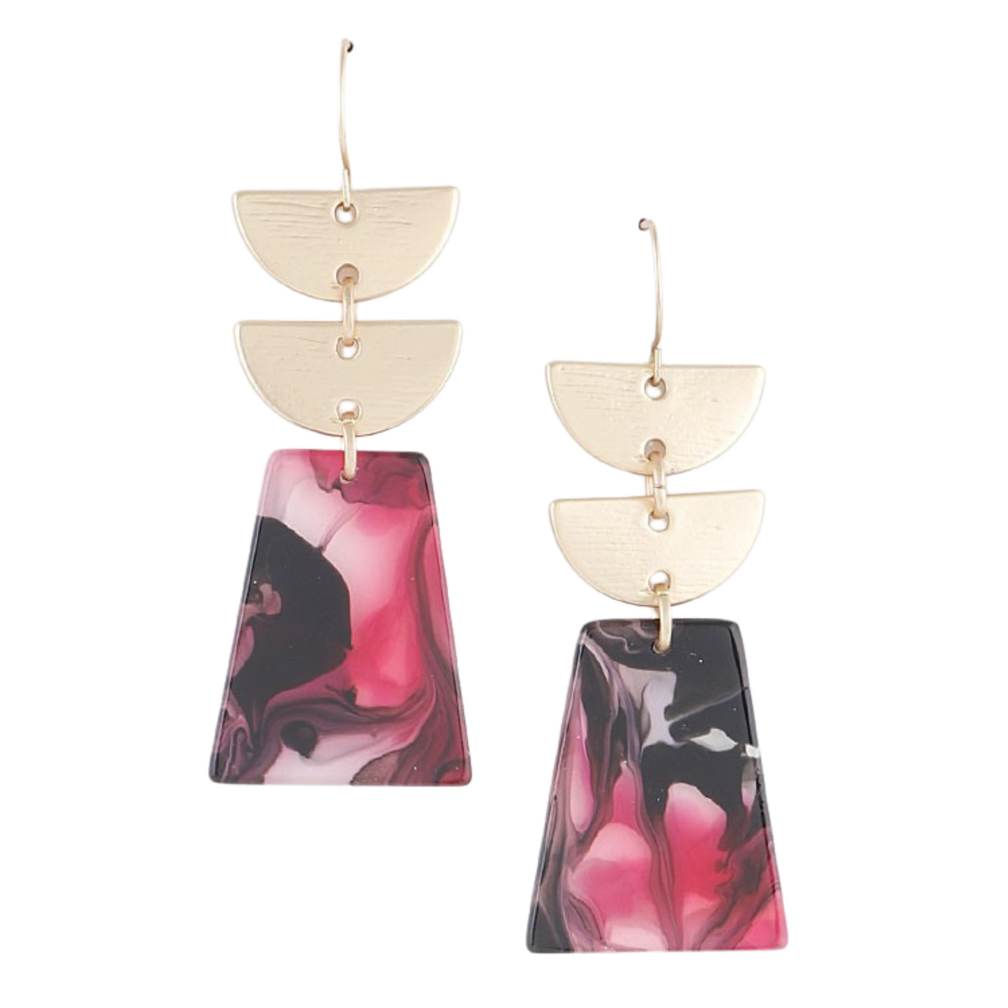 Geometric Watercolor Earrings