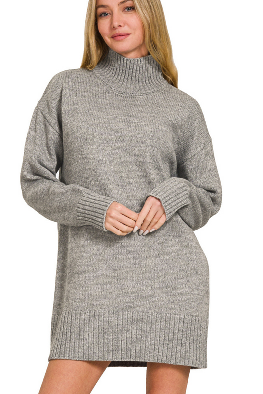 Turtleneck Knit Sweater Dress