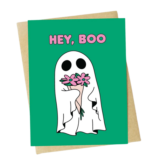 "Hey, Boo" Cute Ghost Card