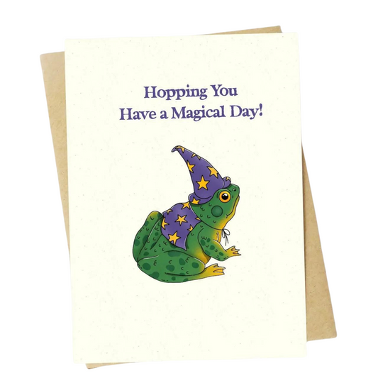 "Hopping You Have A Magical Day" Frog Pun Birthday Card