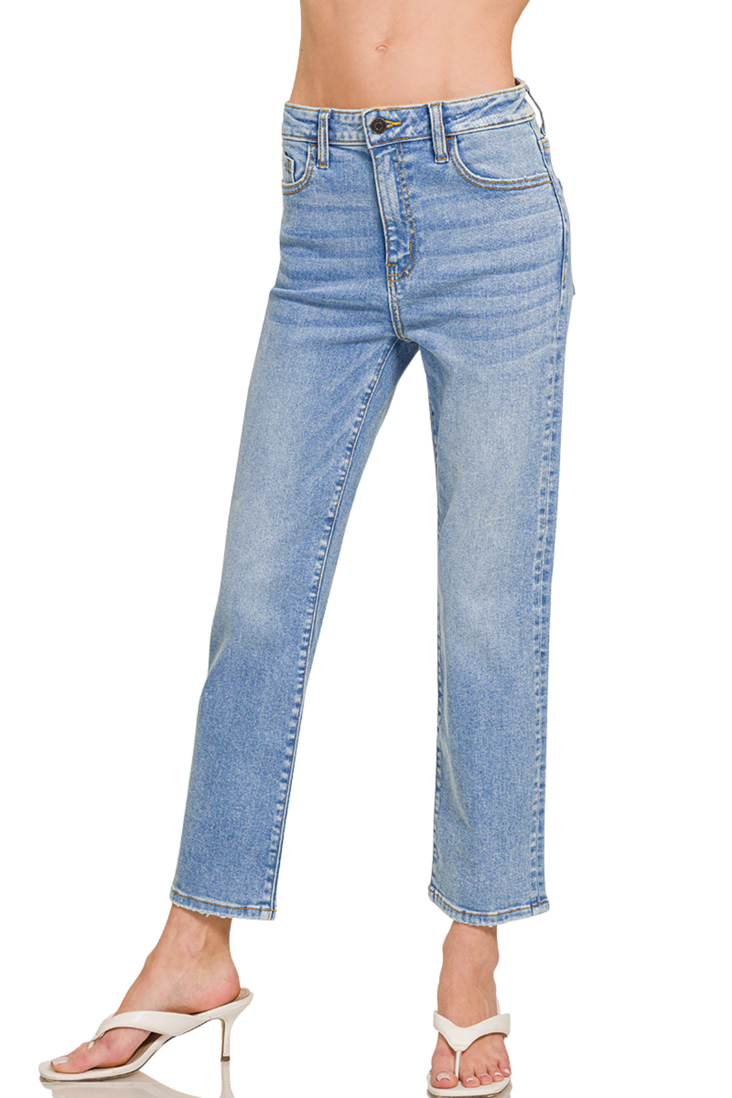 Light Wash Ankle Length Jeans