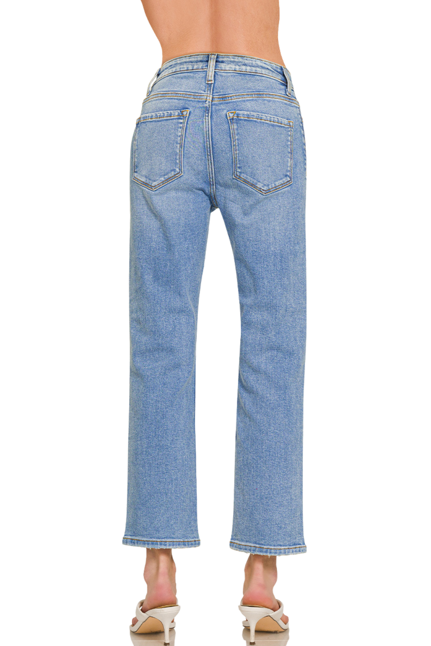 Light Wash Ankle Length Jeans