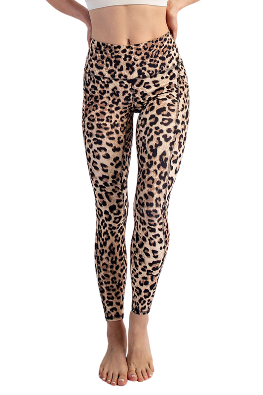 Cheetah Print Butter Leggings with Side Pockets