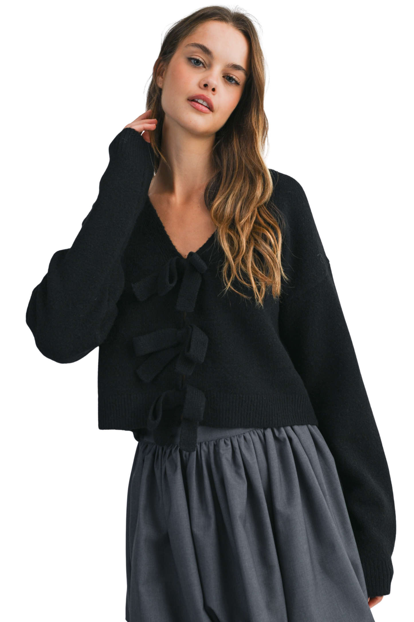 Bow Detail Knit Sweater Top