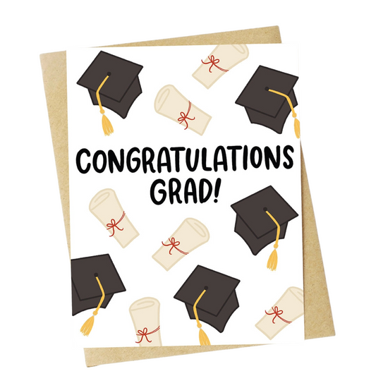 "Congratulations Grad!" Graduation Cap Diploma Card
