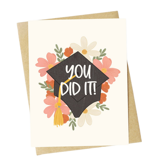 "You Did It!" Floral Graduation Celebration Card